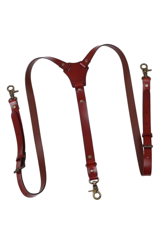 Comfortable PU Leather Suspenders Straps Adjustable Hook Design Bracers For Men