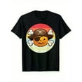 thumbnail image 1 of Comfortable Pirate Pumpkin Graphic Tee Vintage T Shirt Tops Short Sleeve Round Neck Black S-5XL, 1 of 5