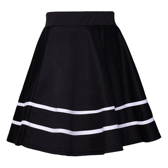 Comfortable Polyester A Line Skirt Trendy Black And White Stripes Fashion Beach Skirts Dress For Various Occasion