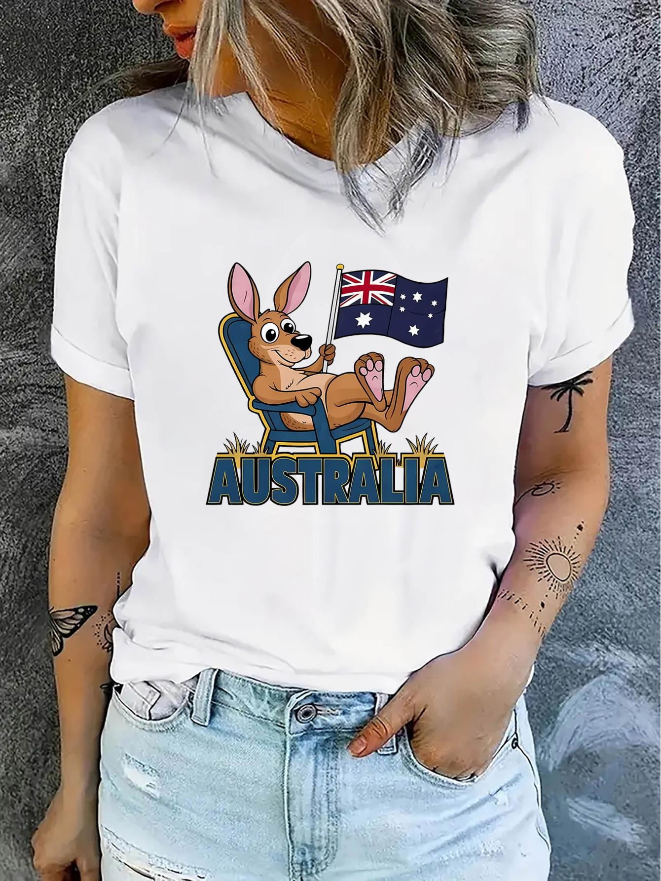 Women's Vintage Happy Australia Day Art Print Casual Cotton Short-Sleeved T-Shirt main image 0