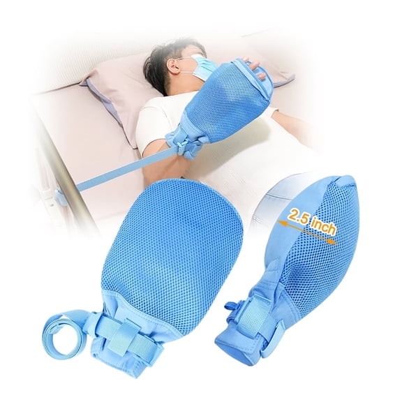 Comfortable Protective Mitts with Padding - Breathable Hand Covers with Secure Wrist Strap, 1 Pair