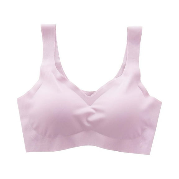 Comfortable Push up Bras for Women Padded Bra Feature V-Neck T-Shirt Bra Style W-928 Hook and Eye Closure Spaghetti Strap Pinks XL