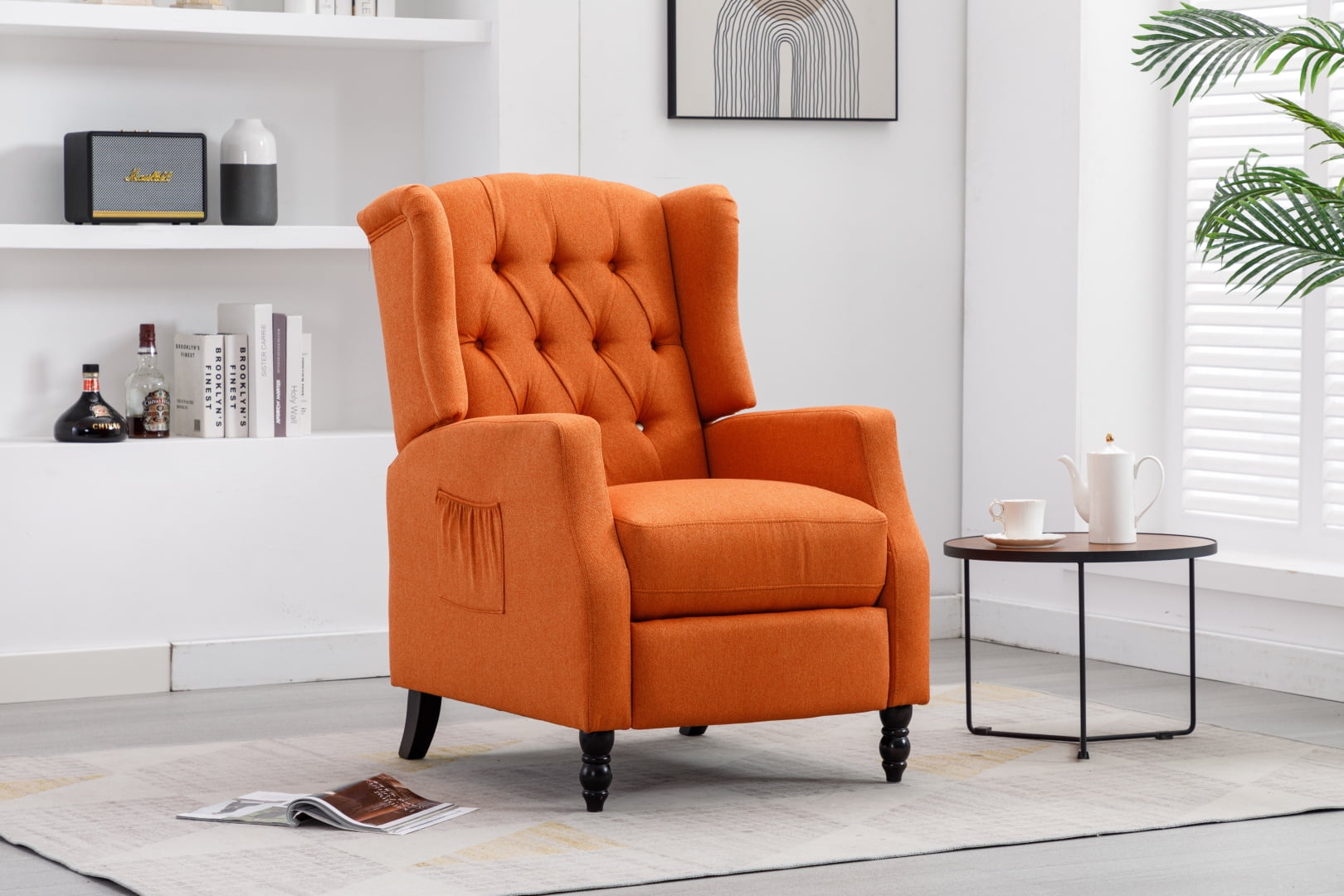 Comfortable Recliner Chair, Upholstered Accent Chairwith Button Tufted