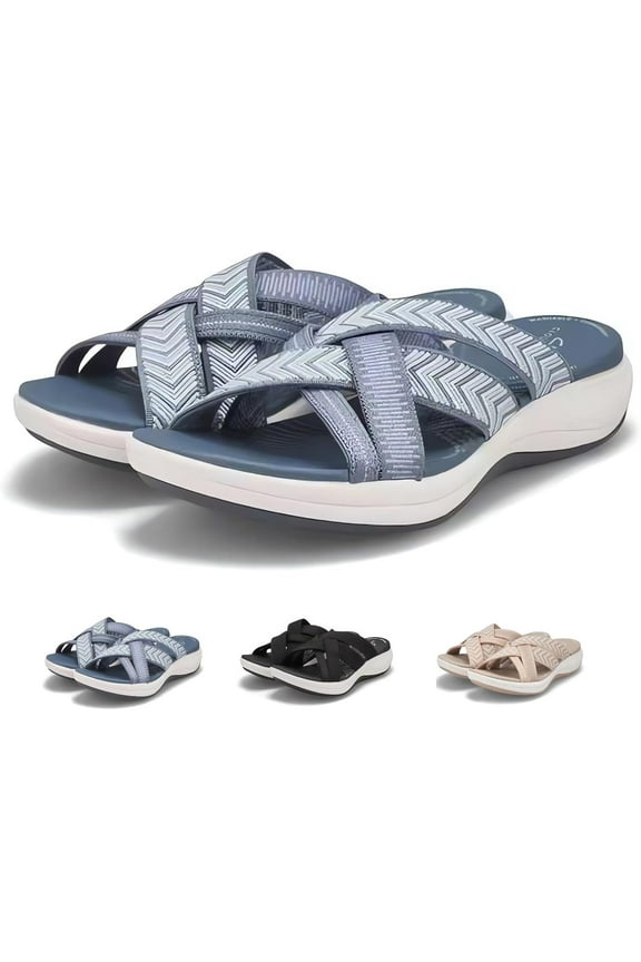 Comfortable Recovery Orthopedic Walking Plantar Fasciitis Slides Sandals for Women with Arch Support Wide Width