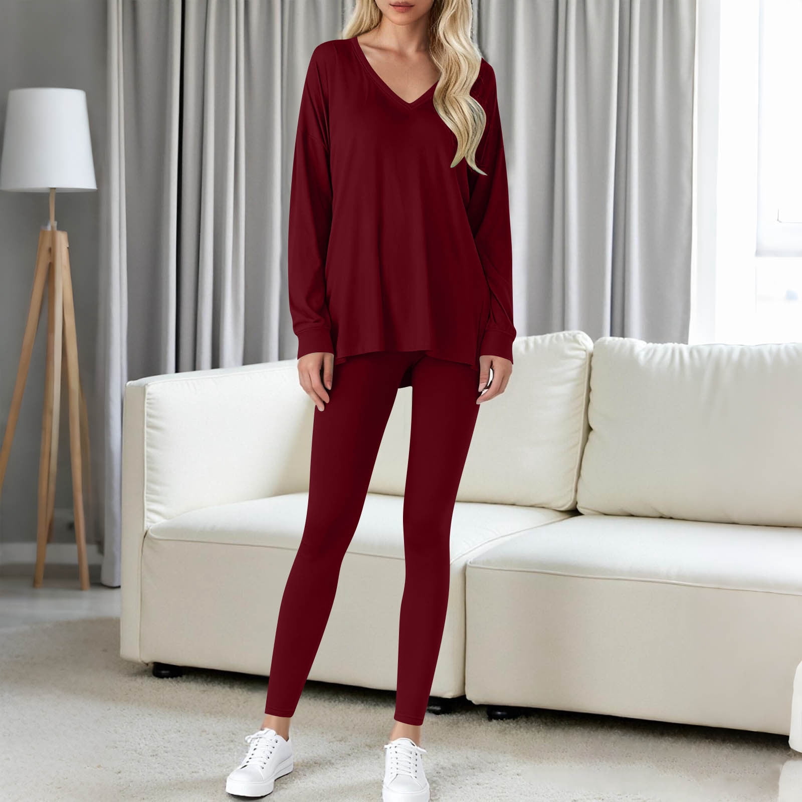 🎀Ultra-soft Loungewear Set For Women - Top With Round Neckline And Matching Trousers💖