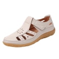 thumbnail image 1 of Comfortable Sandals for Women Oofos Womens Women's Fashion Casual Hollow Fashionable Summer And Fall Style Fashion Casual Beach Flat Sandals Beige, 1 of 8