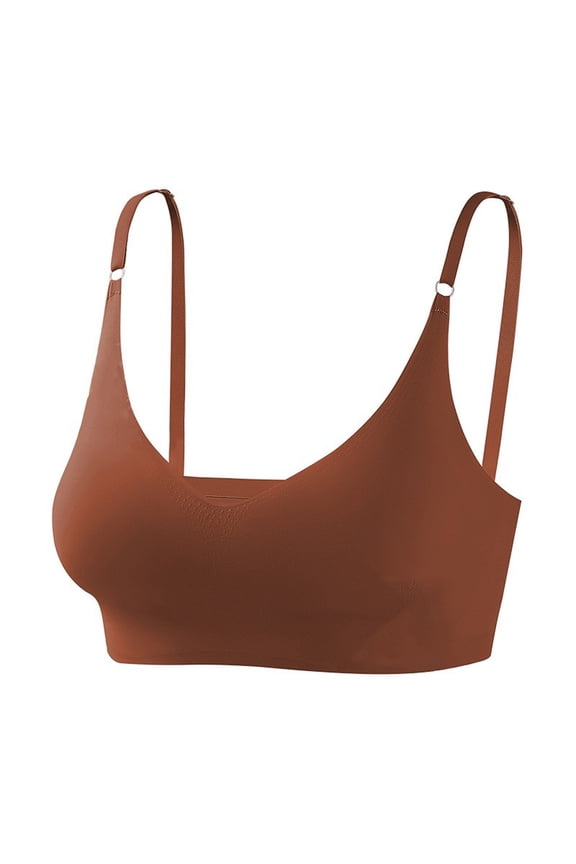 Comfortable Seamless Bra for Women Wireless Full Coverage V Plunge Bralette Smooth Back Stretchable Straps Bra