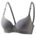 thumbnail image 1 of Comfortable Seamless Full Coverage Bra for Women Underwire Bras with Soft Support Deep V Neck Solid Balconette Gray XXL, 1 of 8