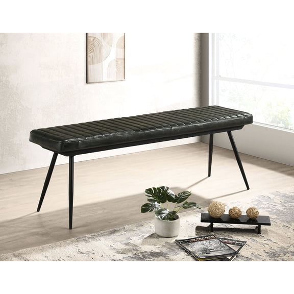 Comfortable Seating Solution / Industrial - Style Dining Bench / Hand - Dyed Goat Leather