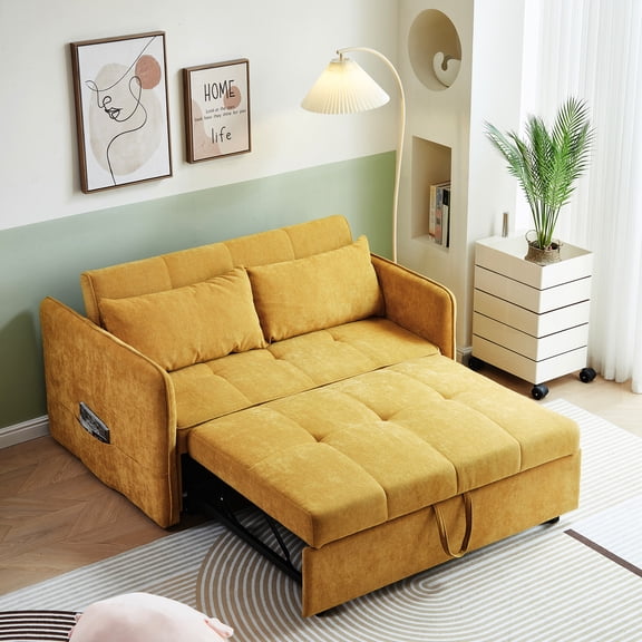 Comfortable Seating, Space-Saving Feature / 2-Seat Sleeper Couch