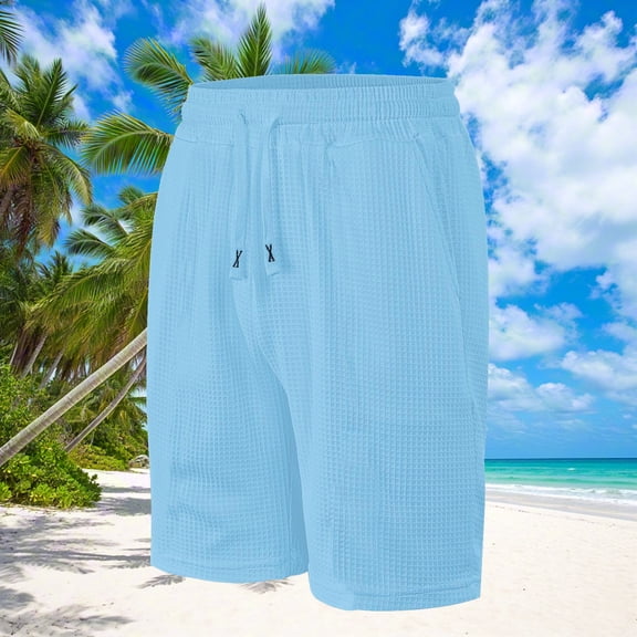 Comfortable Shorts for Men Dgankt Men New Style Solid Color Casual Fashion with Pockets Lacing Waist Short Pants Large Size Available