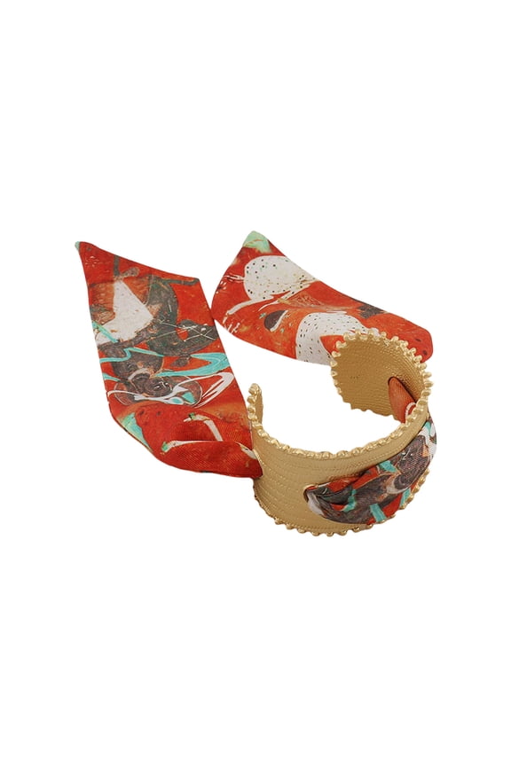 Comfortable Silk Scarf Adjustable Hollowed out Bangle for Women Fashion Party Date Accessory Wrist Jewelry