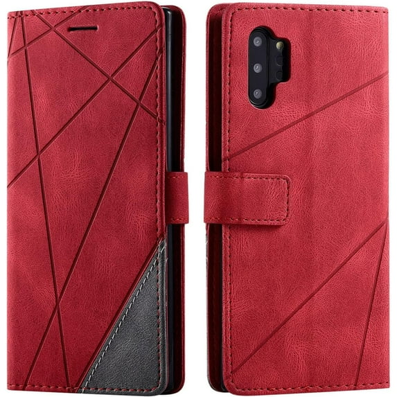 Comfortable Skin-Friendly PU+TPU Flip Phone case for Samsung Galaxy S23 S22 S21 S20 Ultra Plus FE Protective Cover Unique Full wrap-Around Anti-Drop Bumper(Red,S21 Ultra)