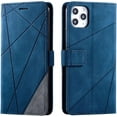 thumbnail image 1 of Comfortable Skin-Friendly PU+TPU Flip Phone case for iPhone 14 13 12 11 8 7 6 S X XS XR Plus Pro Max Mini SE Protective Cover Unique Full wrap-Around Anti-Drop Bumper(Blue,7/8), 1 of 8