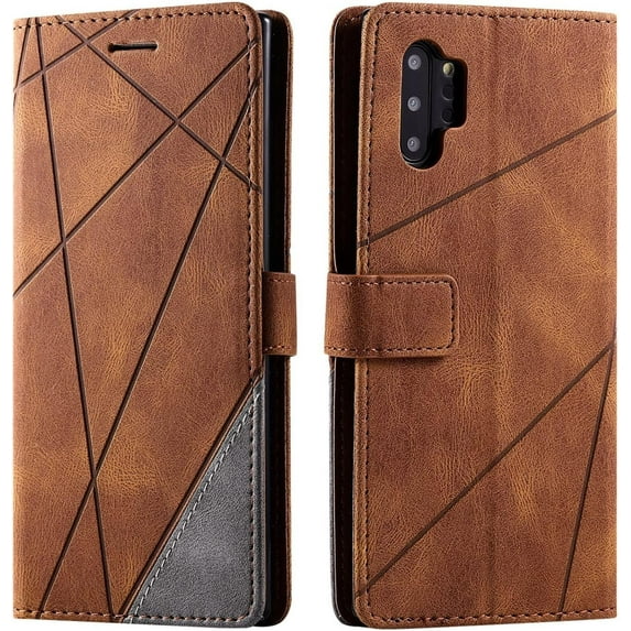 Comfortable Skin-Friendly PU+TPU Flip Wallet Phone case for Samsung Galaxy A12 A22 A32 A52 S A72 A82 4G 5G Protective Cover Unique Full wrap-Around Anti-Drop Bumper(Brown,A72 4G/5G)