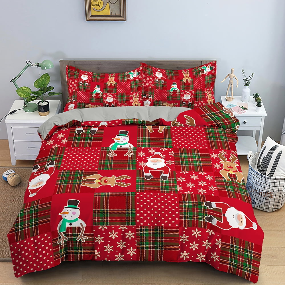 Comfortable Sleep Santa Claus Floral Duvet Cover Children's Christmas