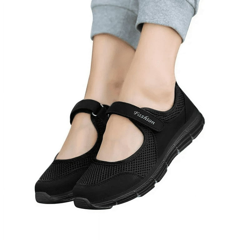 MissBook Comfortable Slip On Mary Jane Shoes Easy On Off Design with The Stretchable Strap and Lightweight Flexible Rubber Sole Women s Size US4