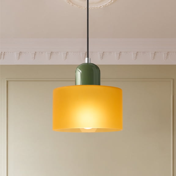 Comfortable Small Pendant Light Mid-Century Modern Glass Lampshade Hanging Light For Kitchen Island Bedroom