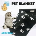 thumbnail image 1 of Comfortable Soft Friendly Pet Blanket - Black S Size , Rose Claw Printing Flannel Blanket for Dogs & Cats, Warm Cozy Pet Bed Blanket, Washable Pet Accessory, 27.55*23.62in/70*60cm, 1 of 6