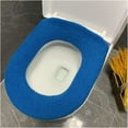 thumbnail image 1 of Comfortable Soft Multicolor Bathroom Toilet Set Thickening Washable Toilet Seats Cover Toilet Mat Winter Warm O Ring Potty Sets (Color : Blue), 1 of 2