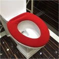 thumbnail image 1 of Comfortable Soft Multicolor Bathroom Toilet Set Thickening Washable Toilet Seats Cover Toilet Mat Winter Warm O Ring Potty Sets (Color : Rojo), 1 of 2