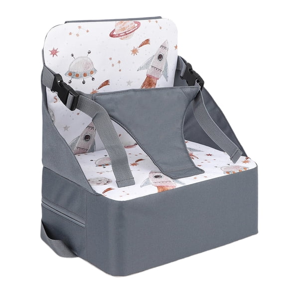 Comfortable Sponge Toddler Boosting Seat Cushion for Kitchen Chairs with Nonslip Base and Adjustable Safety Straps