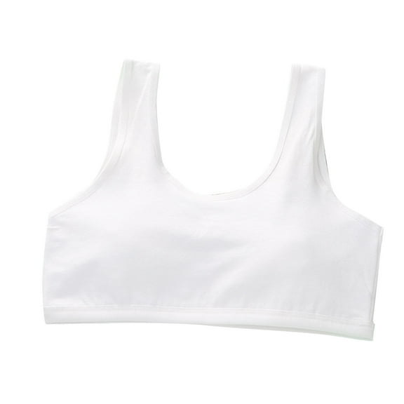 Comfortable Sports Bras New Girls' Elementary and Junior High School Solid Color Comfortable Bra Bra Style B-32 White 16 Years