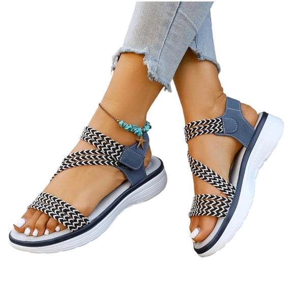 Comfortable Sports Sandals for Women Athletic Outdoor Walking Hiking Women Beach Sandals with Arch Support Summer Strappy Flats Sandals Women
