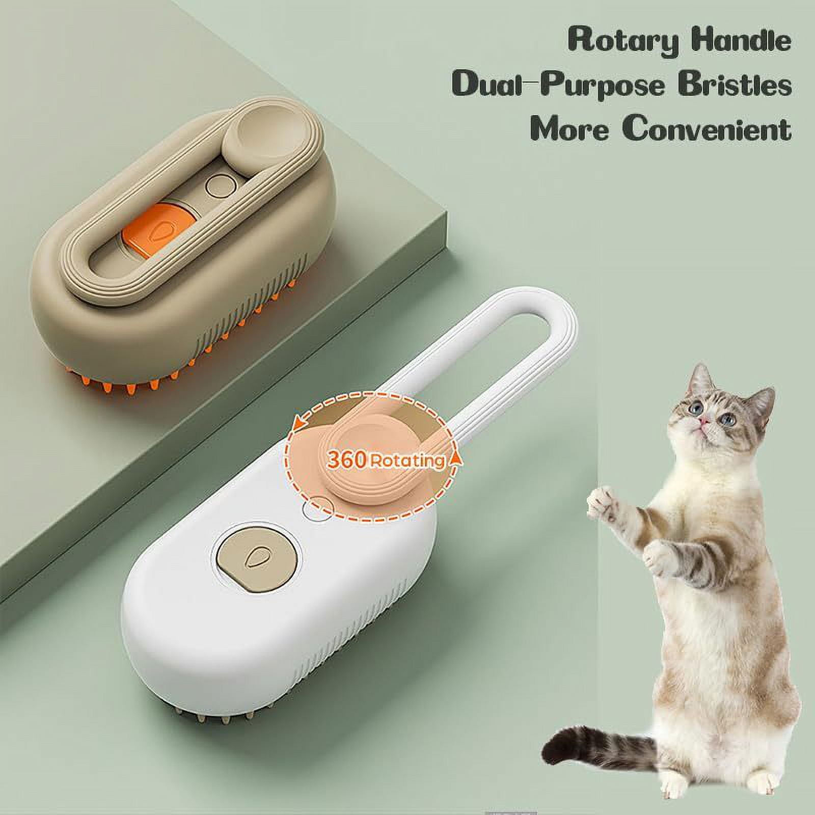 Comfortable Steamy 3in1 Grooming Brush for Cats and Dogs Detangles
