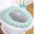 thumbnail image 1 of Comfortable Thickened Toilet Seat Cushion Universal Toilet Cover Toilet Cover, Bathroom Soft Thicker Stretchable Toilet Seat Cover U-Shaped Seat Cover Pads (Green), 1 of 7