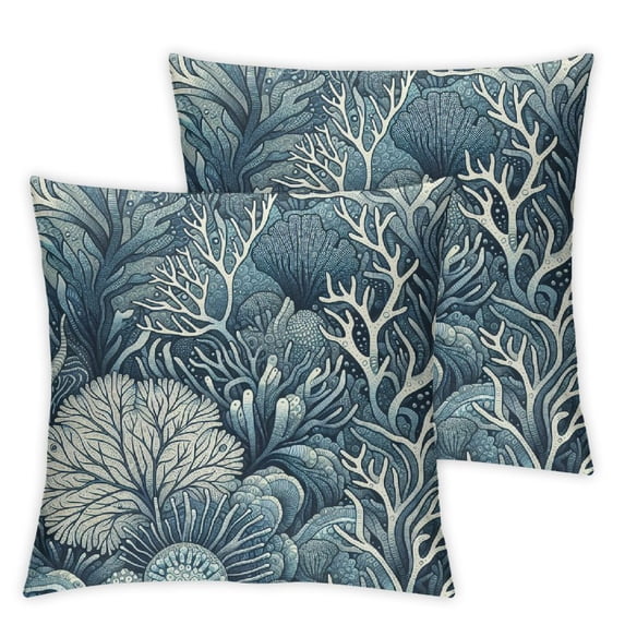 Comfortable Throw Pillow Covers Soft Decorative Pillow Covers for Sofa Car Coral Printed Cushion Cover Pale Green & Gray