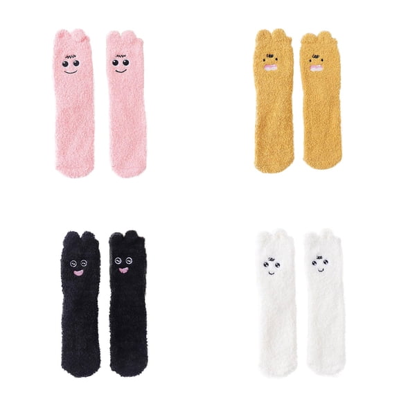 Comfortable Tube Socks Women's Knee High Socks Thick Knitted Over The Knee Socks Fall Winter Warm Socks Boot Socks Socks Women Big Eyed Coral Fleece Socks Female Sleeping Home Floor Socks
