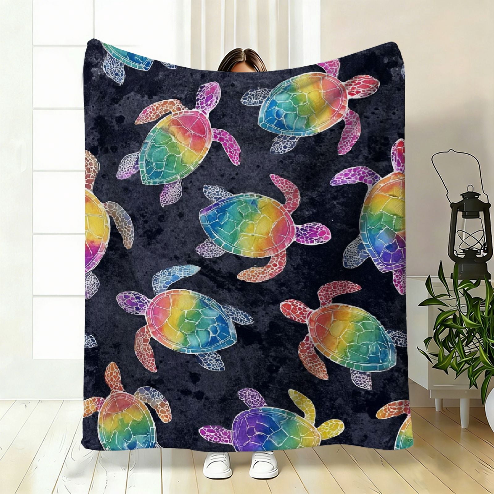 Comfortable Turtle Pattern Blanket Soft High-Definition Digital Print ...