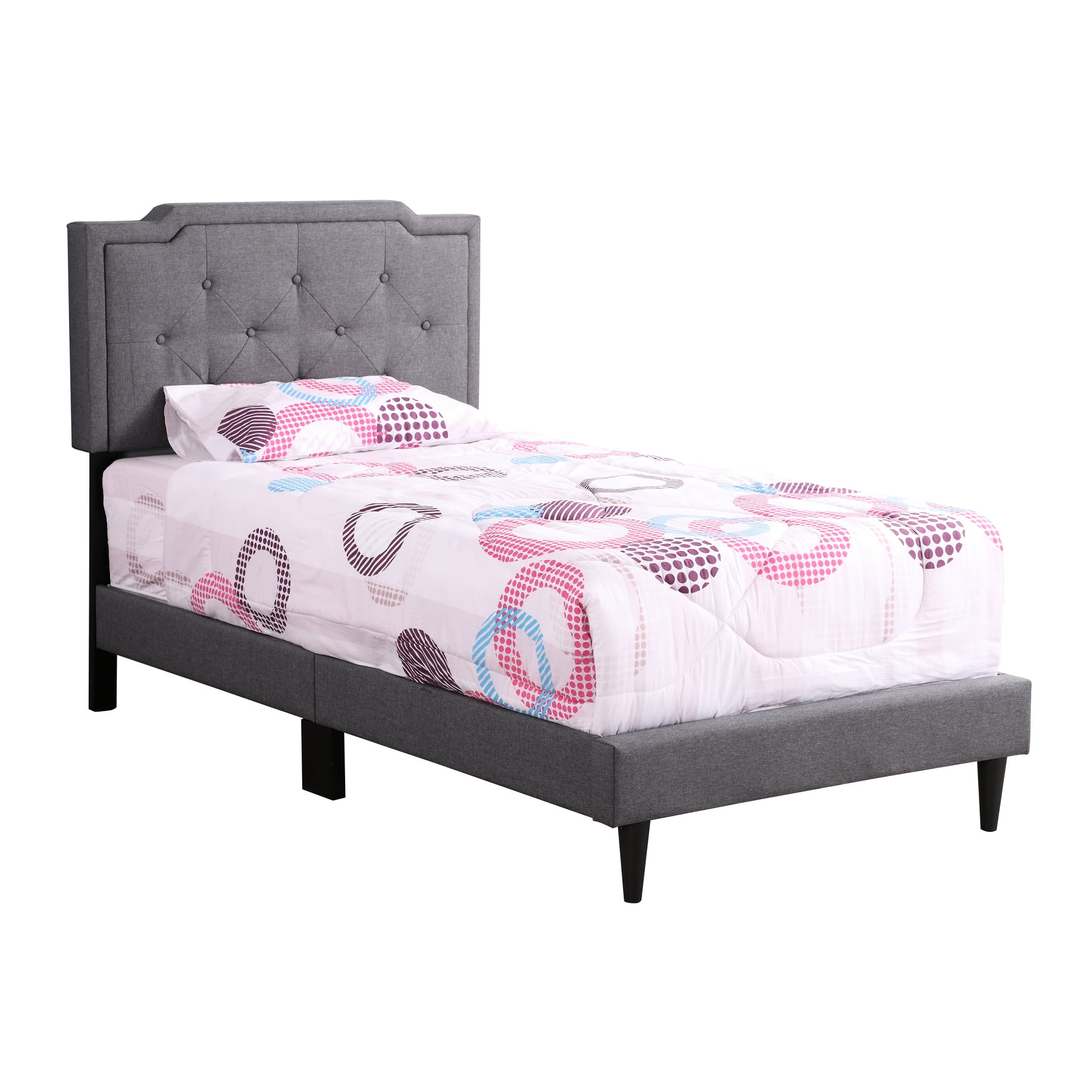 Curated visual reference: Picture Idea: Comfortable Twin Bed In Sleek Gray Built For Durability And