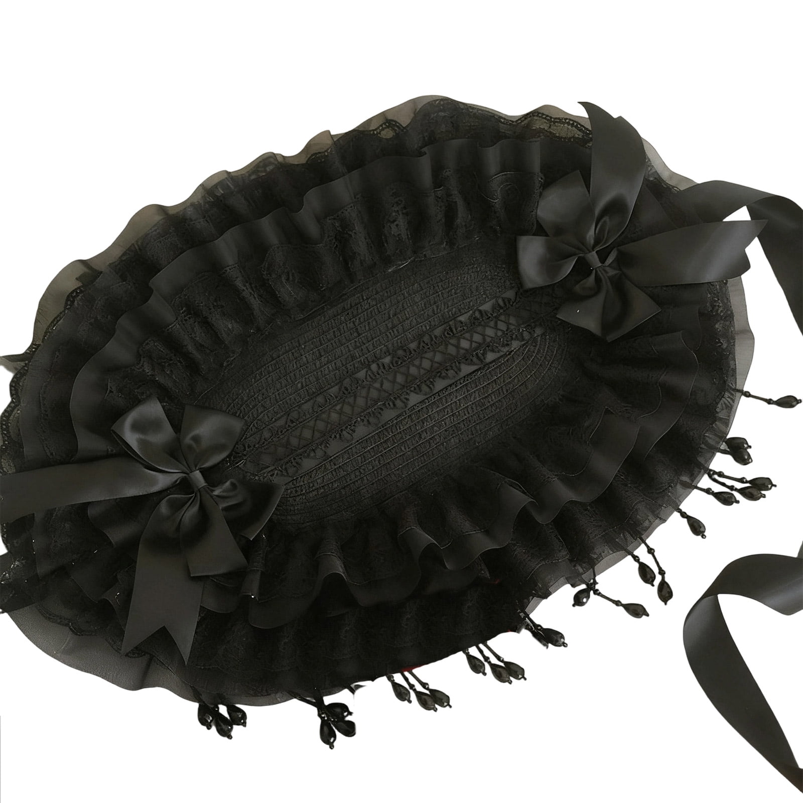 Comfortable Unisex Lace Bonnet Cap Odorless Natural Fiber Headwear For Sensitive Skin Indoor Outdoor Activities