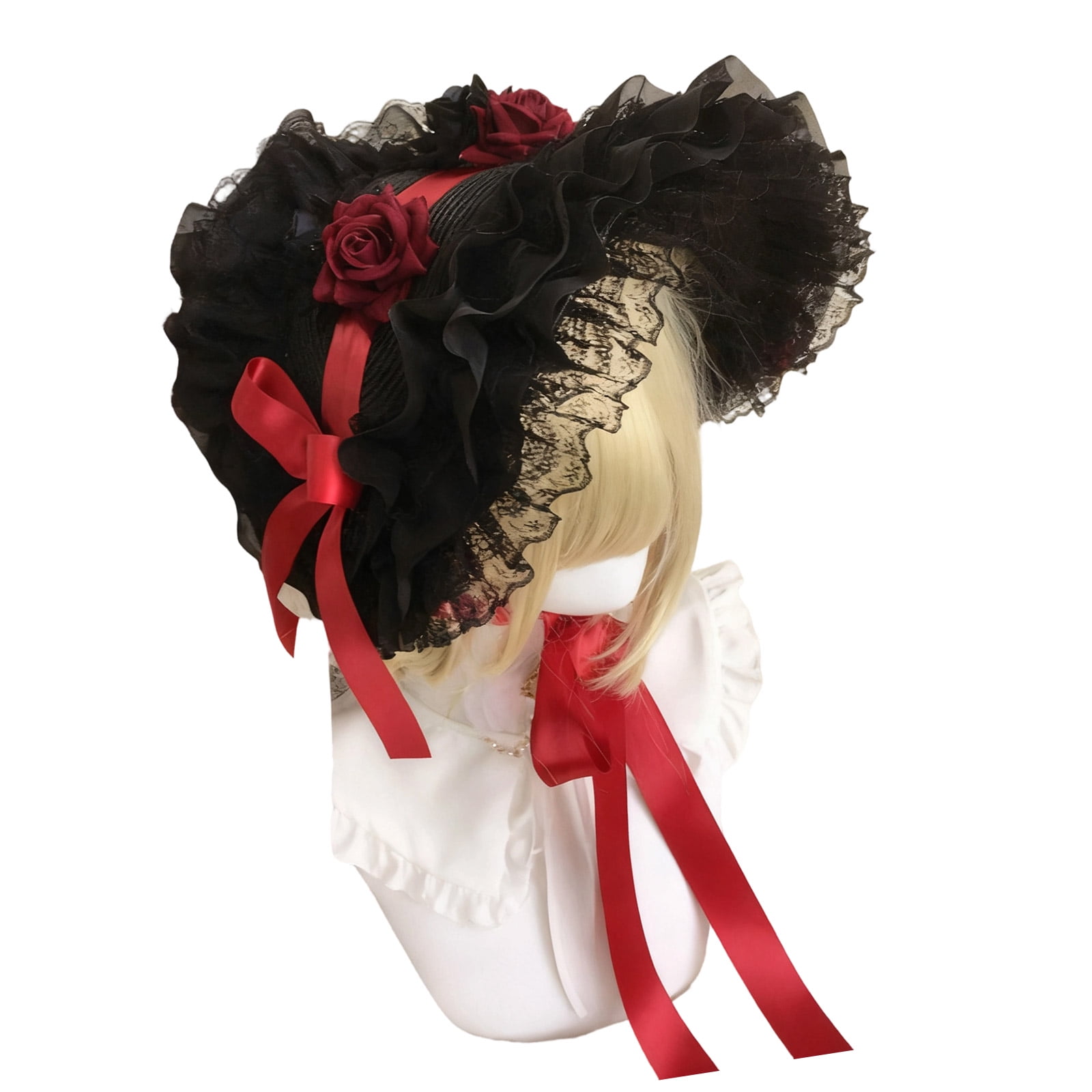 Comfortable Unisex Lace Bonnet Cap Odorless Natural Fiber Headwear For Sensitive Skin Indoor Outdoor Activities