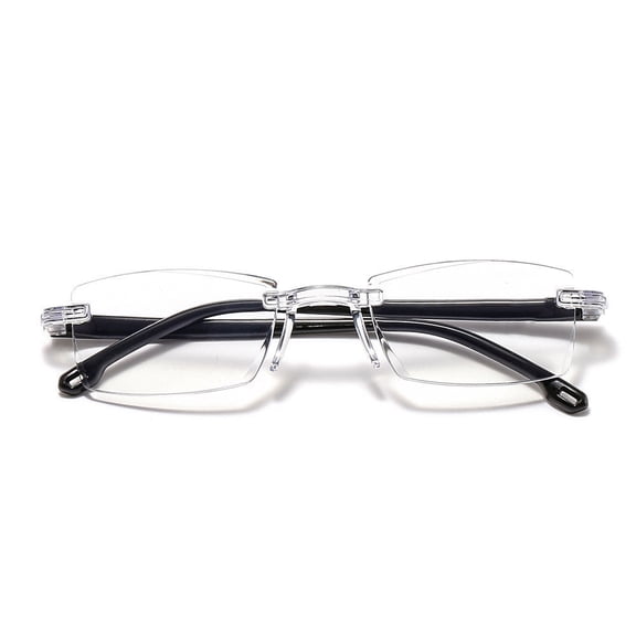 Unisex Reading Glasses Anti Blue Light No Frame Transparent Readers Diamond Cut Edges For Big Face Multiple Strengths