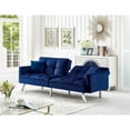 thumbnail image 1 of Comfortable Velvet Sleeper Sofa Bed by Legend Furniture Blue, 1 of 5