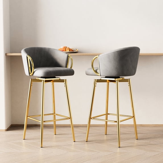 Comfortable Velvet Swivel Chairs / For Bars, Dining & Office / Enjoy Relaxed Seating
