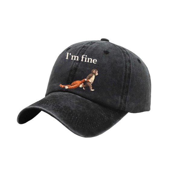 Comfortable Wash Cotton Baseball Cap With Monkey Printing Adjustable Snapbacks Hat For Various Occasion And Outdoor Spor
