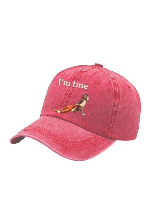 Comfortable Wash Cotton Baseball Cap With Monkey Printing Adjustable Snapbacks Hat For Various Occasion And Outdoor Sport