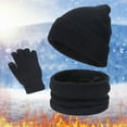 thumbnail image 1 of Comfortable Winter Set Stretchy Knit Hat Scarf Gloves Unisex Design for Head and Hand Sizes Scarf a Hat Gloves, 1 of 4