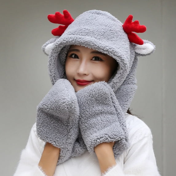 Comfortable Winter Set Stretchy Knit Hat Scarf Gloves Unisex Design for Head and Hand Sizes Scarf a Hat Gloves