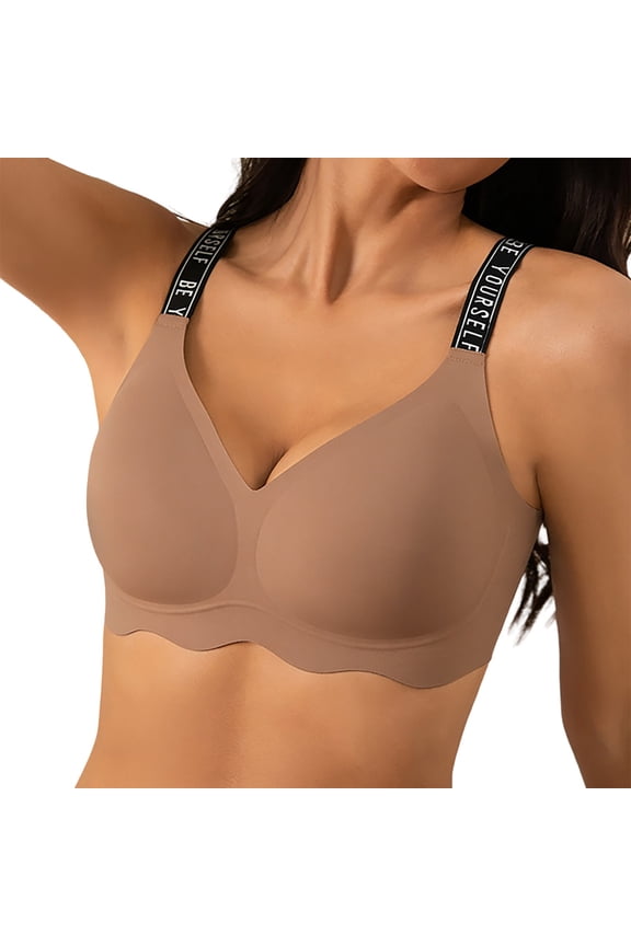 Comfortable Wireless Bra, Fixed Cup Size, 3 Rows of 4 Adjustable Closure System, Letter Shoulder Straps, no Steel Ring Bra
