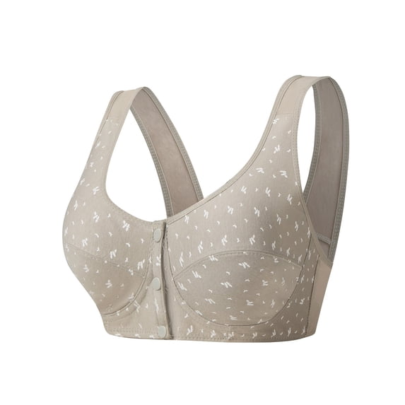 Comfortable Wireless Bra For Mature Women Front Closure Vest Style Plus Size Soft Cup Bra For Everyday Wear
