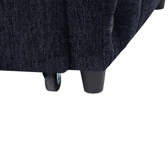 Comfortable With Adjustable And 3 Ports, , 2 Lumbar Pillows, Blue 52.8" Bed, For Living Space
