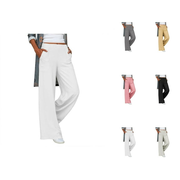 Pants for Women Palazzo Pants for Women Comfortable Women's Casual Pants High Waisted Loose Wide Leg Cozy Trousers with Pockets for Everyday Wear
