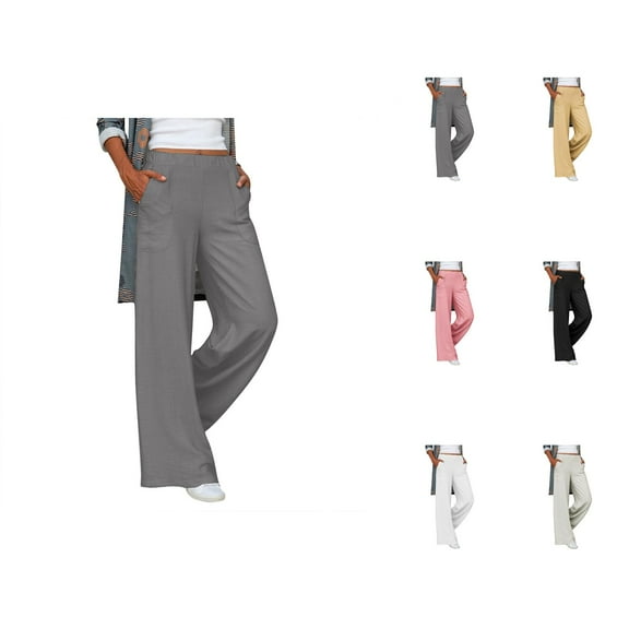 Pants for Women Palazzo Pants for Women Comfortable Women's Casual Pants High Waisted Loose Wide Leg Cozy Trousers with Pockets for Everyday Wear
