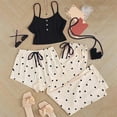 thumbnail image 1 of Comfortable Women's Pajamas Women'S 3 Pieces Pajamas Heart Print Shorts Pants Pj Sets Sleepwear, Women Pajama Sets L, 1 of 3
