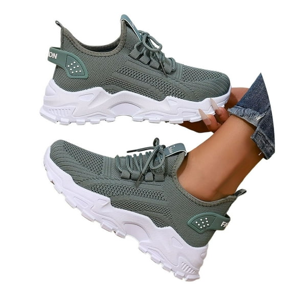 Comfortable Women's Sneakers - Breathable Mesh Design for Everyday Use Soft Bottom and Round Head Style